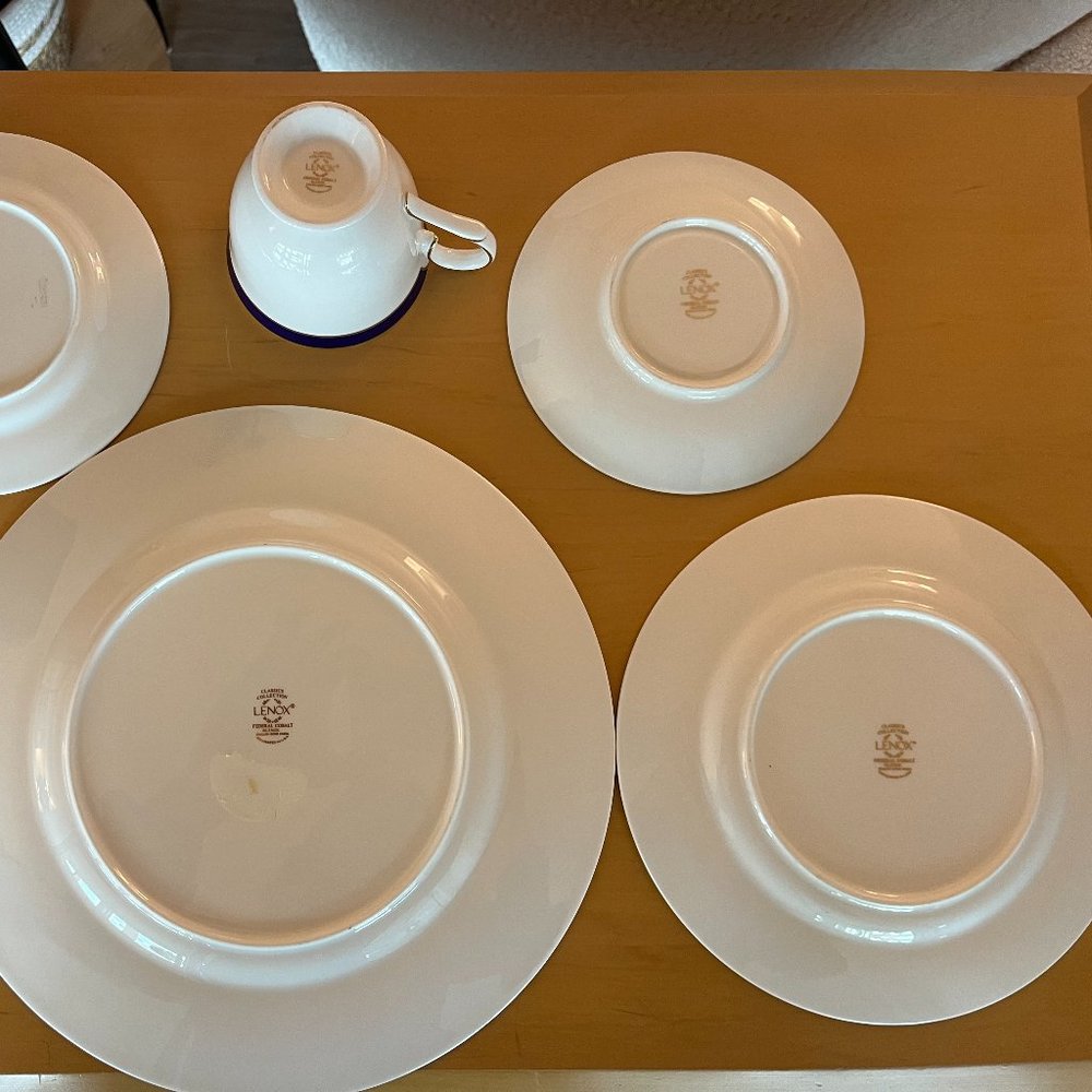 Lenox Federal Cobalt Fine Bone China 5 Piece Set Classics Collection - Preowned - Picture 5 of 5